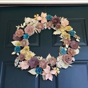 New Blushing Garden Rustic Iron Wreath Sundance Catalog
